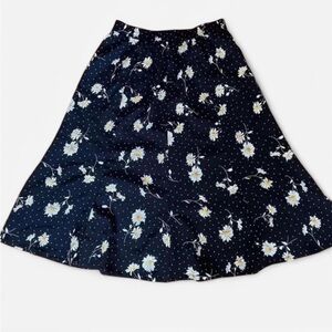 Pretty Vintage Polka Dot and Sunflower Skirt Size XL